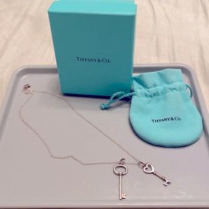 New Tiffany & Co. Silver Double Keys Necklace